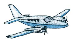 Vyšívané nažehlovací obrázky velké - sportovní letadlo